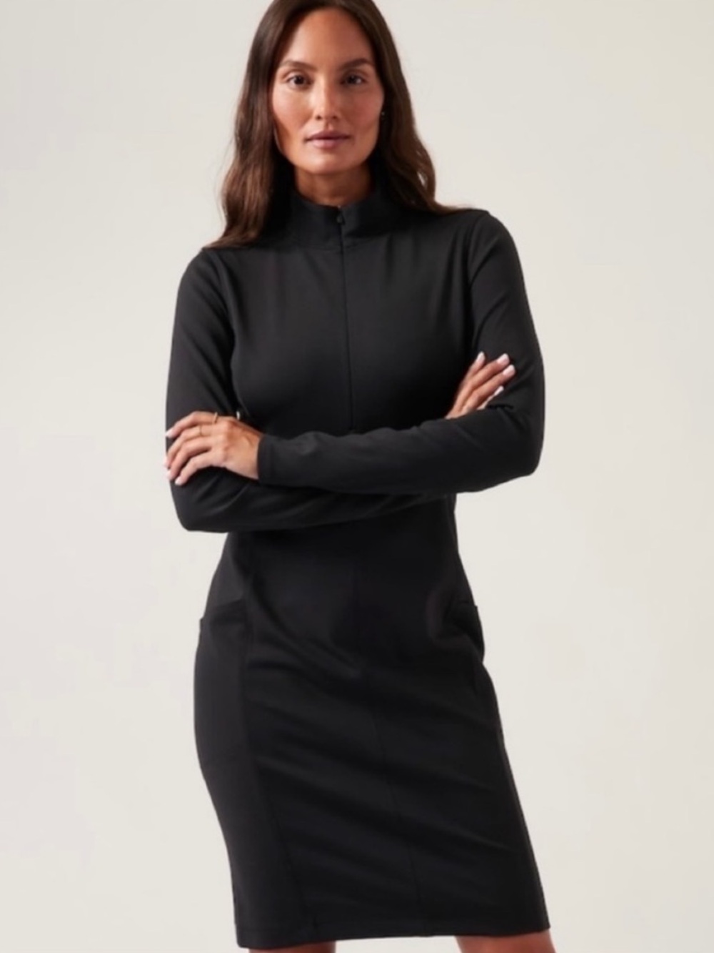 Athleta Black Delancey Midi Dress Size XS Activewear Dress Athleisure Outdoors